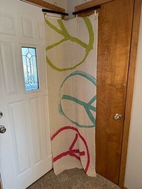Armand Diradourian Peace Sign Silk/Cashmere Wrao Scarf